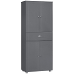 HOMCOM 72" Freestanding Kitchen Pantry Cabinet, Tall Storage Cabinet with 4 Doors, Drawer and Adjustable Shelves for Dining Room, Gray