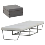 HOMCOM Convertible Ottoman, Guest Sleeper Bed, Gray