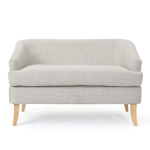 Mid-Century Modern Loveseat with Flared Legs and High-Density Foam, 2-Seater Sofa for Living Room, 49" L x 29.5" W x 31" H, Beige