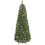 HOMCOM 6 ft Prelit Pop Up Christmas Tree, Collapsible Artificial Xmas Tree with Metal Stand for Holiday Decor, Green