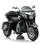 2-Seat 12V Kids Electric Ride-On Motorcycle with Storage Trunk, 3-Wheel Motorbike with MP3 and Bluetooth, 43.5'' L x 19'' W x 26.5'' H, Black