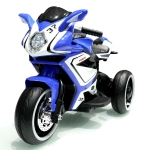 6V Kids Electric Ride-On Motorcycle with MP3, LED Headlight and Light-Up Wheels, Motorbike Ideal for Ages 3-4, 31" L x 16" W x 21" H, Blue