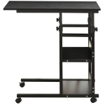 HOMCOM Mobile Standing Desk, Adjustable Height 31.5 inch Stand Up Desk with Wheels for Home Office, Black