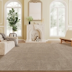 HOMCOM 5x7 Area Rug, Luxurious Faux Fur Rug, Non-Slip Floor Carpet for Living Room, Bedroom, Dining Room, Tan
