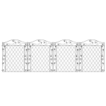 Outsunny Outdoor Metal Garden Fence Panels, Border Edging for Yard, Patio, 4 Pack, Wavey Vines