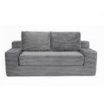 Convertible Sofa Bed Modern Loveseat with Reversible Cushion and Pillows, Compressed Sofa Corduroy Couch for Apartments, 71.5" L x 40.5" W x 25.5" H, Dark Grey