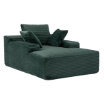 Compressed Sofa Oversized Chaise Lounge Chair with 3 Throw Pillows and Wide Armrest, Modular Sofas for Small Spaces Sleeper Sofa Daybed with Corduroy Fabric, 66'' L x 47'' W x 24'' H, Green