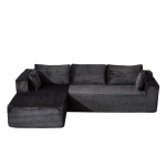 Compressed Sofa Minimalist Sectional with Comfy Chaise, Modular Oversized Sofa for Living Rooms, 110'' L x 70.5'' W x 23.5'' H, Black