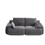 Compressed Sofa 2-Seater Modern Memory Foam Sofa with Pet-Friendly Corduroy Fabric, Two Seater Couch Sectional for Living Room, 84" L x 41" W x 28.5" H, Grey