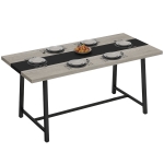 HOMCOM Industrial Kitchen Table for 8 People, 70.9" Long Dining Table with Large Tabletop and Steel Legs for Dining Room, Gray