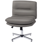 HOMCOM Armless Office Chair, Criss Cross Chair with Adjustable Height & Tilt Function for Home Office, Study, Grey