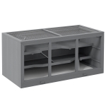 PawHut Extra Large Wooden Hamster Cage with Opening Roof, Hut, Ramps, Gray