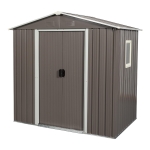 6 x 5 ft Outdoor Metal Storage Shed with Galvanized Steel Panels and Doors, Storage Hut ideal for Backyard, 76.5'' L x 51.5'' W x 72.5'' H, Gray