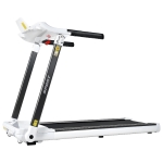 Portable Compact Treadmill with 3.5HP Motor, Bluetooth Speaker, Foldable Running Machine for Home Gym, 61.5" L x 24.5" W x 45.5" H, White