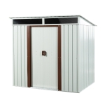 6 x 5 ft Outdoor Metal Storage Shed with Galvanized Steel, Sliding Doors and Padlock, Outbuilding for Backyard, 72.5" L x 55" W x 71" H, White