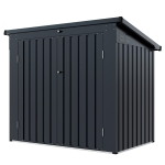 Metal Garbage Bin Shed with Sloped Roof and Lockable Door, Trash Can Shed Ideal for Outdoor Storage, 64.5'' L x 41.5'' W x 54'' H, Black