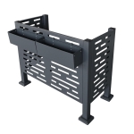 Outdoor Metal Privacy Fence Cover with 3 Concealment Panels, Privacy Shield Perfect for Air Conditioner Units, 46'' L x 22'' W x 35'' H, Charcoal