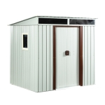Outdoor Metal Storage Shed with Metal Foundation and Robust Construction, Storage Hut ideal for Backyard, 77'' L x 59.5'' W x 71'' H, White