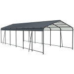 Heavy Duty Carport with Galvanized Steel Roof and Frame, Large Garage Ideal for Cars and Trucks, 144'' L x 379.5'' W x 105.5'' H, Charcoal