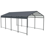 12 × 21 ft Heavy Duty Carport with Galvanized Steel Roof and Frame, Metal Garage Ideal for Driveway, 144'' L x 254'' W x 105.5'' H, Charcoal