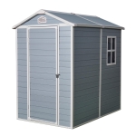 Resin Outdoor Storage Shed Kit with Pad-Lockable Door and Air Vents, Outbuilding for Garden Hobbyists, 52.5'' L x 76.5'' W x 78.5'' H, Grey