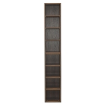 8-Tier Slim Media Tower Rack with Adjustable Shelves, Anti-Tip Hardware, Tall Narrow Bookcase for Compact Room, 11.5" L x 9.5" W x 71" H, Walnut