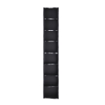 8-Tier Adjustable Slim Bookcase with Wavy Edge Design, Anti-Tip Hardware, Detachable Cabinets for Home Storage, 11.5" L x 9.5" W x 71" H, Black
