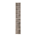 8-Tier Adjustable Slim Bookshelf with Adjustable Shelves, Anti-Tip Hardware, Detachable Cabinets for Living Room, 11.5" L x 9.5" W x 71" H, Gray