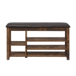 Height-Adjustable Long Shoe Bench with Lift-Up Concealed Storage, Durable Stool with Ventilated Compartments, 39.5" L x 12" W x 22" H, Vintage