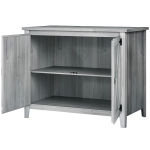 Outsunny Wooden Outdoor Storage Cabinet, Garden Shed Potting Shed with Shelf and Double Doors, Light Gray