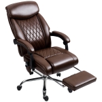 HOMCOM 6 Point Massage Office Chair with Remote, Ergonomic Reclining Computer Desk Chair with Footrest, Side Pocket, Dark Brown