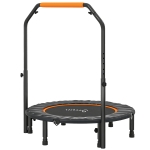 Soozier 40" Foldable Mini Fitness Trampoline, with Adjustable Foam Handle, Orange