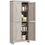 HOMCOM 72" Freestanding Storage Cabinet, Kitchen Pantry Cabinet with Doors and Shelves for Dining Room, Grey