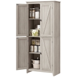 HOMCOM 72" Freestanding Storage Cabinet, Kitchen Pantry Cabinet with Doors and Shelves for Dining Room, Grey