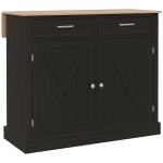 HOMCOM Kitchen Island with Drop Leaf, Rolling Kitchen Cart with 2 Drawers, Adjustable Shelves and Wood Countertop, Black