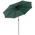 Outsunny 10' x 8' Round Market Umbrella, Patio Umbrella with Crank Handle and Tilt, Outdoor Parasol for Garden, Bench, Lawn, Green