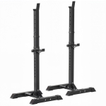 Soozier Adjustable Stable Power Squat Stand Portable 2 Bars Barbell Holder Weight Rack Black