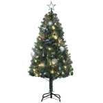 HOMCOM 5ft Artificial Prelit Christmas Tree with 150 Warm White LED Lights, Xmas Tree for Home Office Holiday