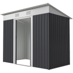 Outsunny 7' x 4' Outdoor Storage Shed, Metal Garden Tool Storage House Organizer with Lockable Sliding Doors and Vents for Backyard Patio Lawn, Charcoal Grey