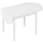 HOMCOM Solid Wood Kitchen Table, Drop Leaf Tables for Small Spaces, Folding Dining Table, White