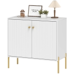 HOMCOM Sideboard, Modern Buffet Cabinet, Coffee Bar Cabinet with Fluted Doors and Adjustable Shelf, White
