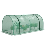 Outsunny Mini Greenhouse Portable Hot House for Plants with Zippered Doors for Outdoor, Indoor, 79" x 39" x 32", Green