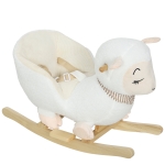 Qaba Baby Rocking Horse, Sheep Rocking Horse with Lullaby Song for Toddlers 18–36 Months, White