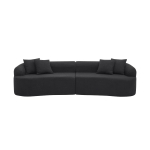 Curved Modular Sectional Sofa with Lambswool Fabric, One-Piece Foam, Compressed Lounge for Living Room, 104" L x 32.5" W x 27" H, Black