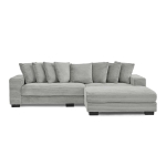 Tufted Corduroy Upholstered Sectional Sofa with Reversible Chaise, Footrests, Sleeper for Compact Room, 110.5" L x 57" W x 25.5" H, Gray