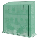 Outsunny Portable Mini Greenhouse Green House with 3 Tier Shelves, Reinforced PE Cover, Roll-up Doors, 56.3" x 18.1" x 59.4"