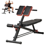 Soozier Adjustable Weight Bench Roman Chair Exercise Training Multi-Functional Hyper Extension Bench Dumbbell Bench Ab Sit up Decline Flat Black and Red