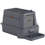 PawHut 80L XL Stainless Steel Cat Litter Box for Big Cats with Flip Cover, Pull-Out Drawer Tray, High Sided, Pedal, Dark Grey