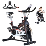 Soozier Upright Stationary Exercise Bike, Cardio Workout Training Bicycle w/ Adjustable Resistance LCD Monitor, Black