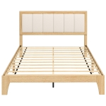 HOMCOM Full Bed Frame with Headboard Full Size Platform Bed Frame with Wooden Slats No Box Spring Needed Easy Assembly Oak